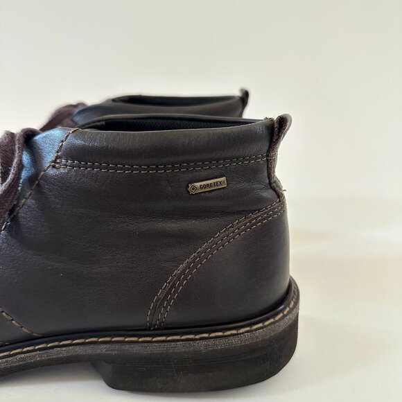 Ecco Mens Goretex Turn Chukka Brown Mid Leather Boots Size EU 44 US 10.5 Lace Up - Picture 2 of 9